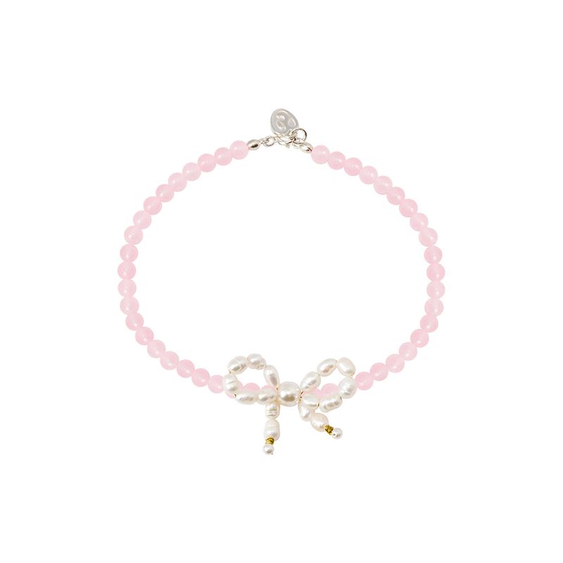 [925 SILVER] Pearl Ribbon Bracelet (2colors)