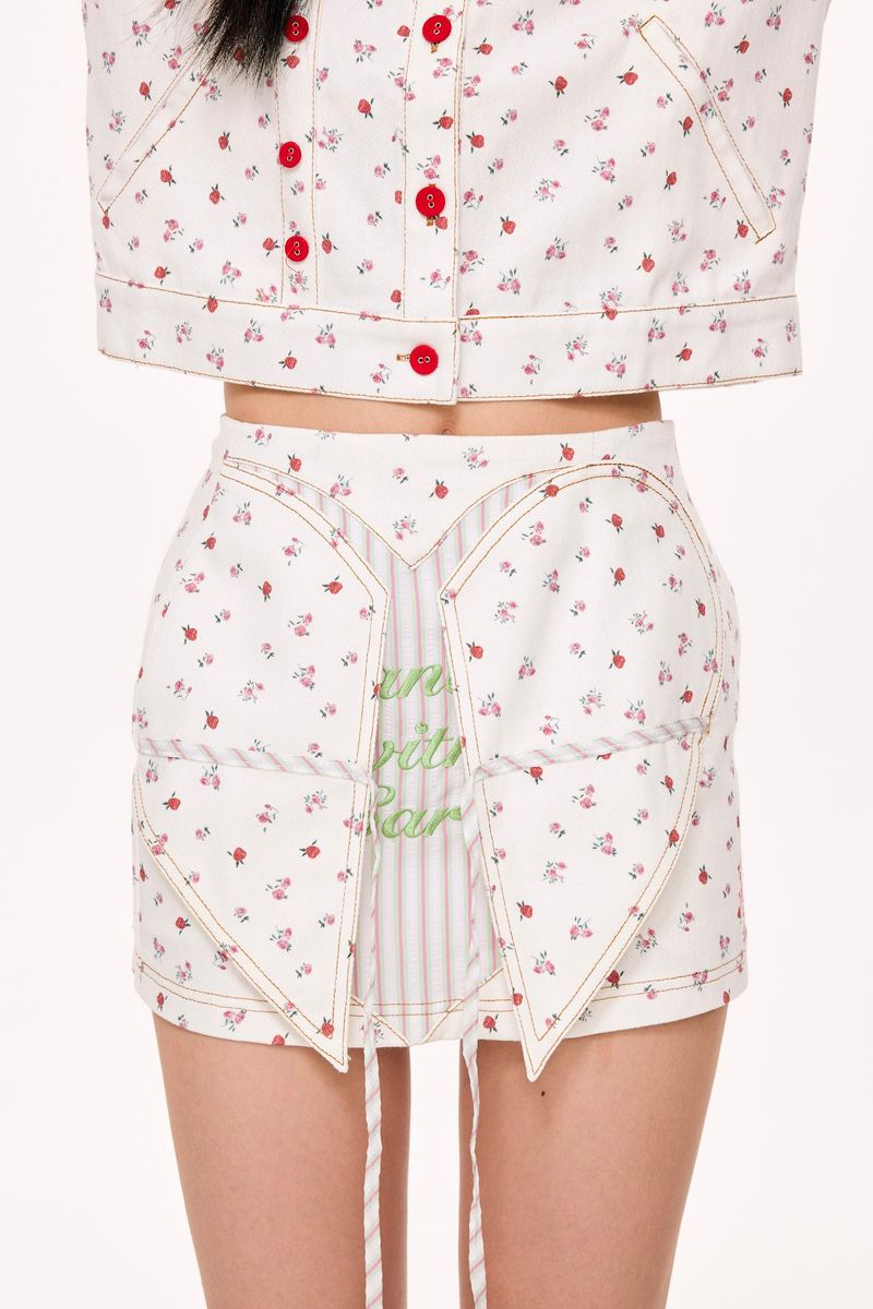 Handle with Care Mini Skirt (White)