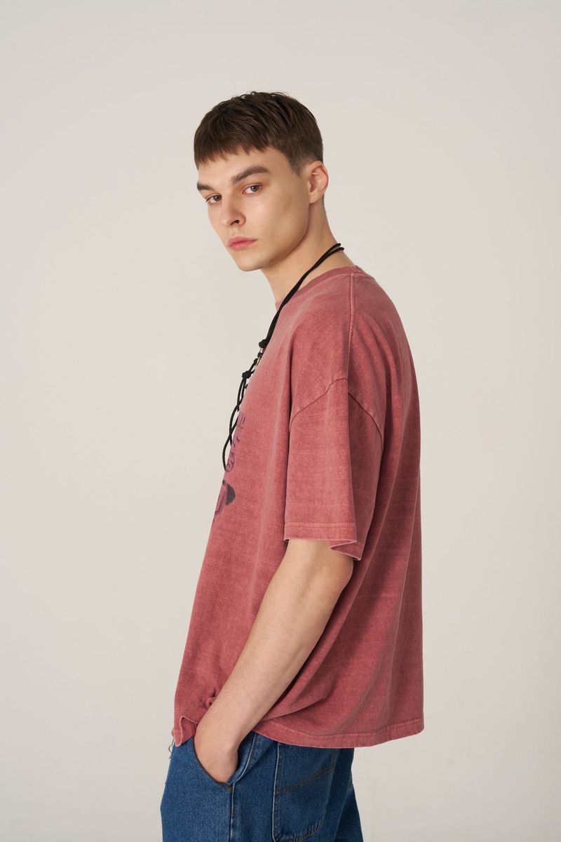 Pigment Oversized Lettering Short-Sleeved