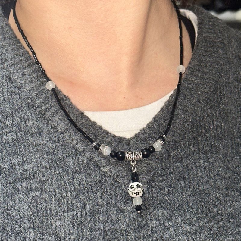 白雲 Cats Eye Gemstone Beads Necklace