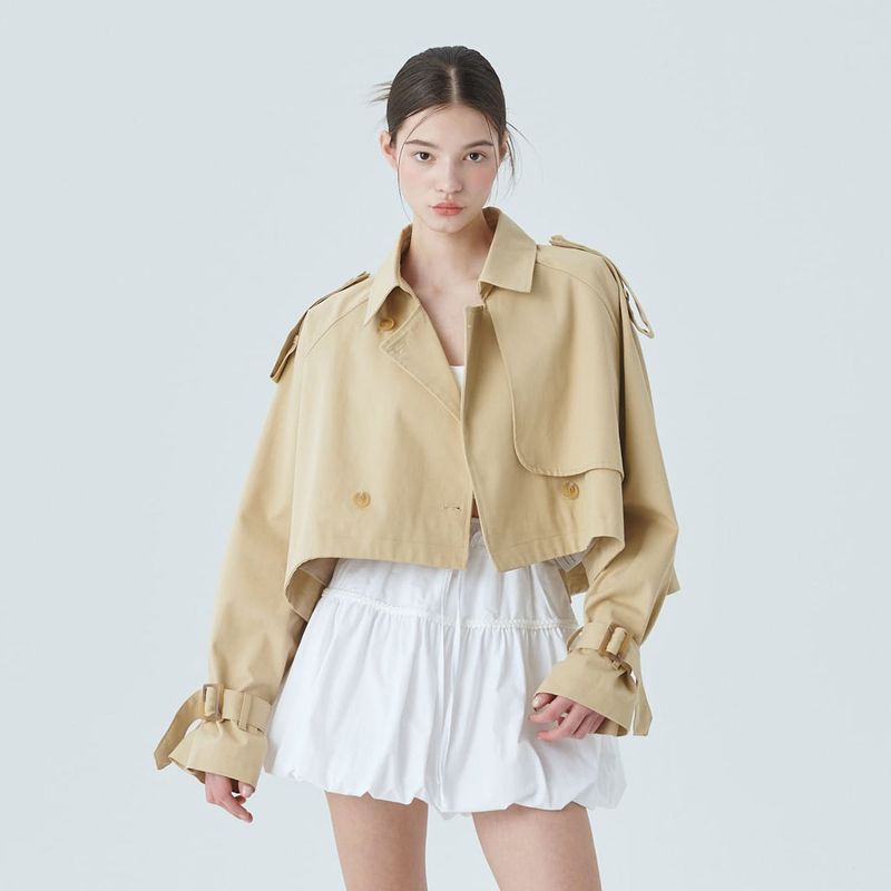 MOIFAIRE(モイフェア)の「CROP TRENCH JACKET / BEGIE(Jackets/Outerwear)」
