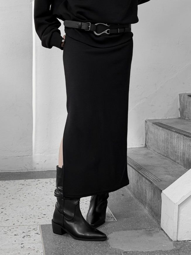 mnem（ムネム）の「Match Shirring Slit Long Skirt（Skirts）」