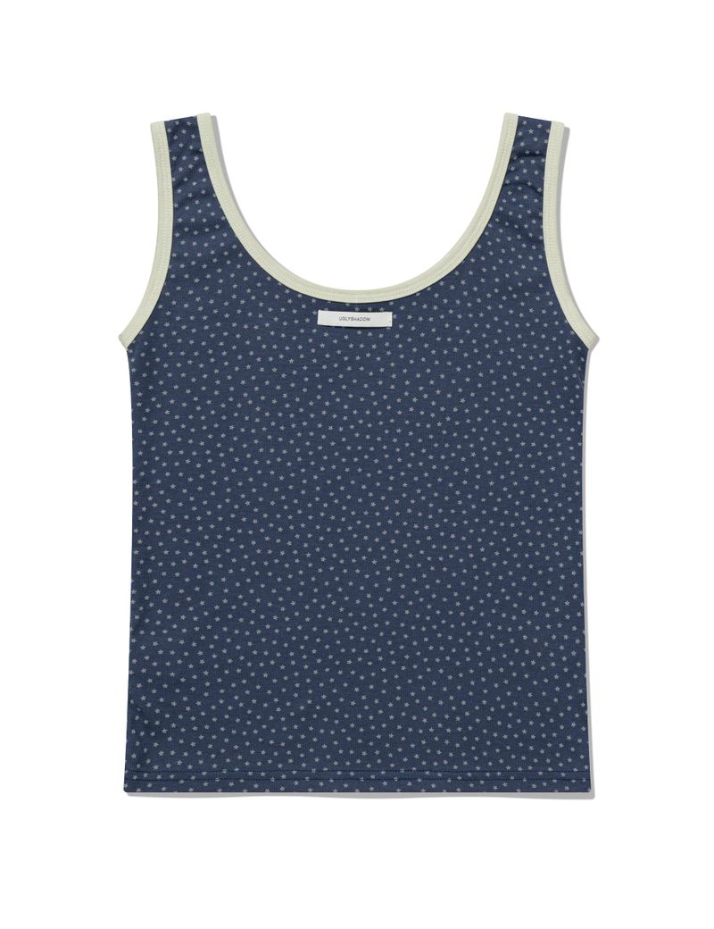 STAR CONTRAST SLEEVELESS(NAVY)