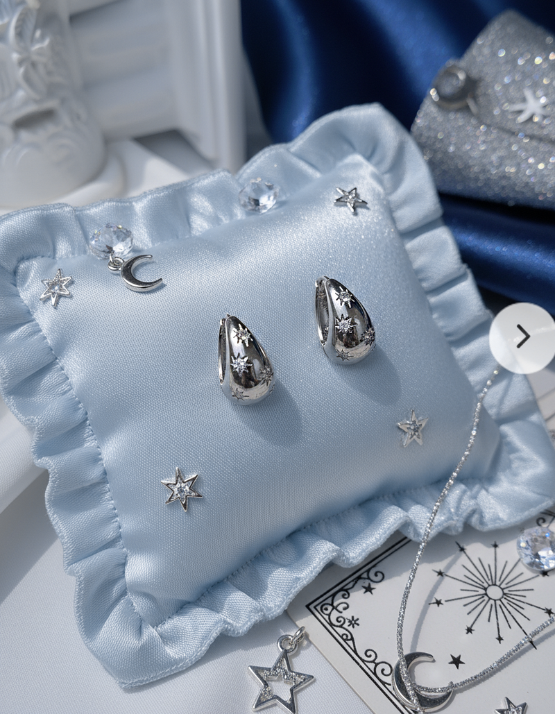 [ITZY Yuna Piercing] Tarot Star Huggies Piercing - Silver Color
