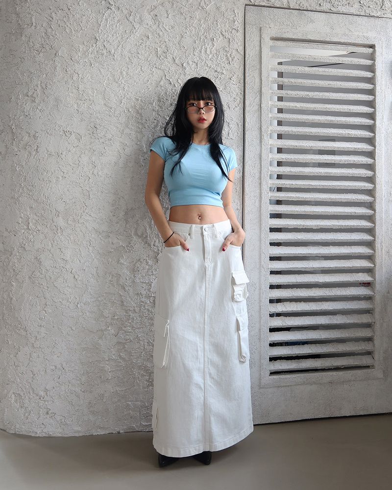 Soft cropped short-sleeved T-shirt