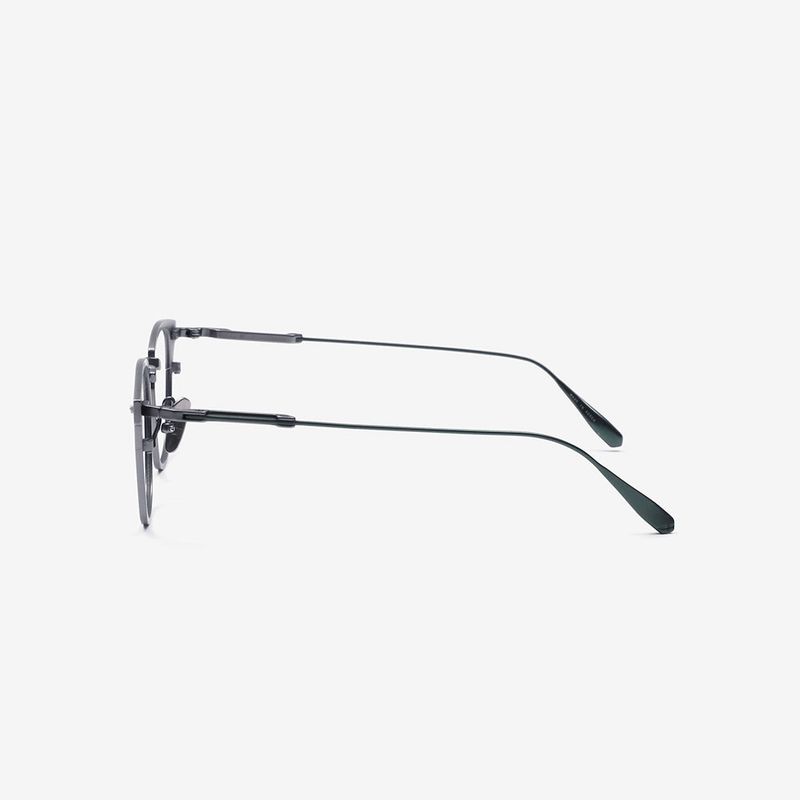 Knouun Square titanium glasses CODE. 104. A Navy N Silver