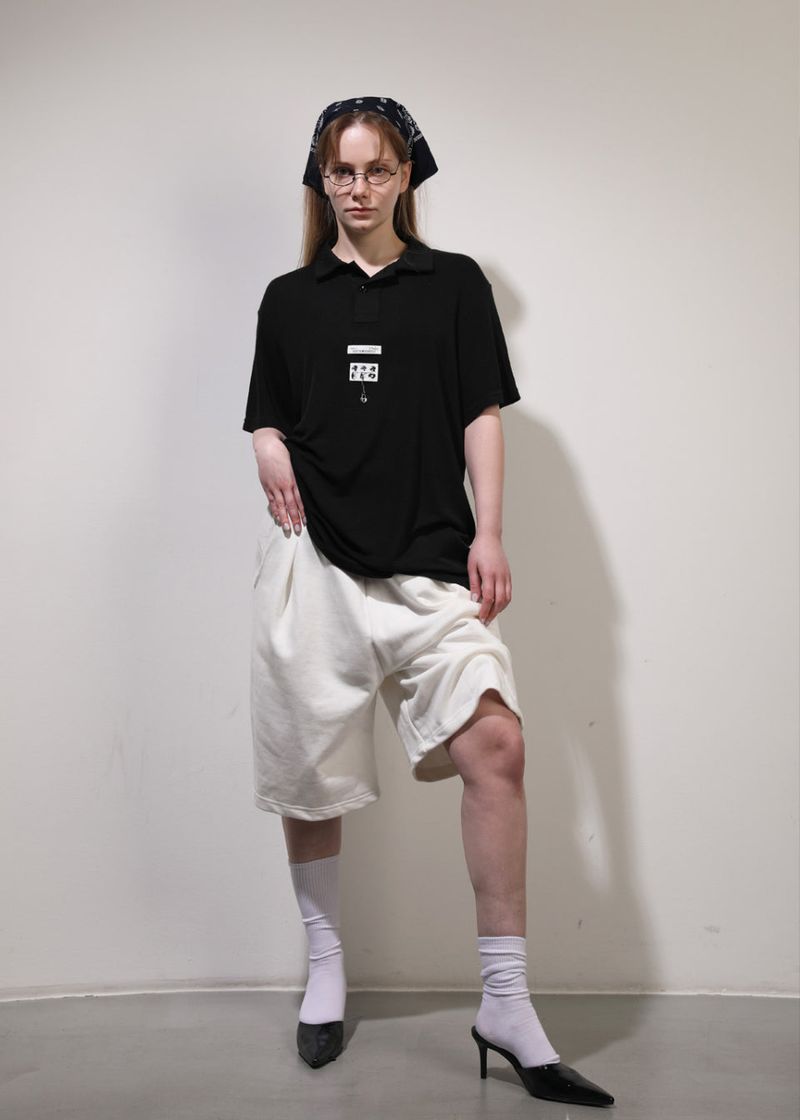 eon'HEY!（オンヘイ）の「ヘイズ レーベルカラーTシャツ [ブラック]（トップス）」