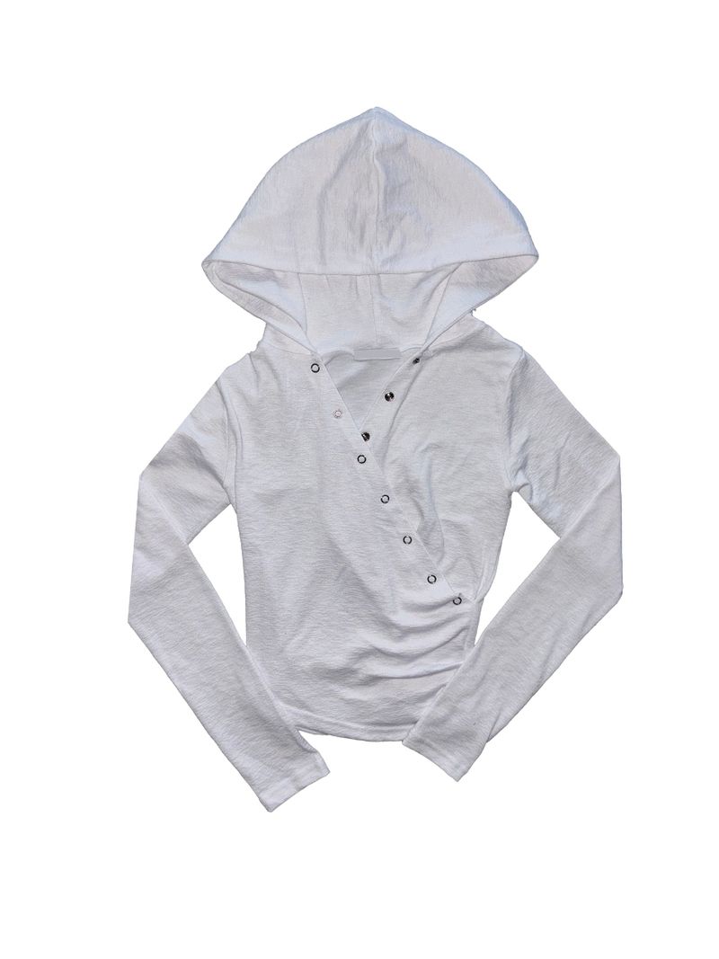 snap cross hoodie top(3 color)