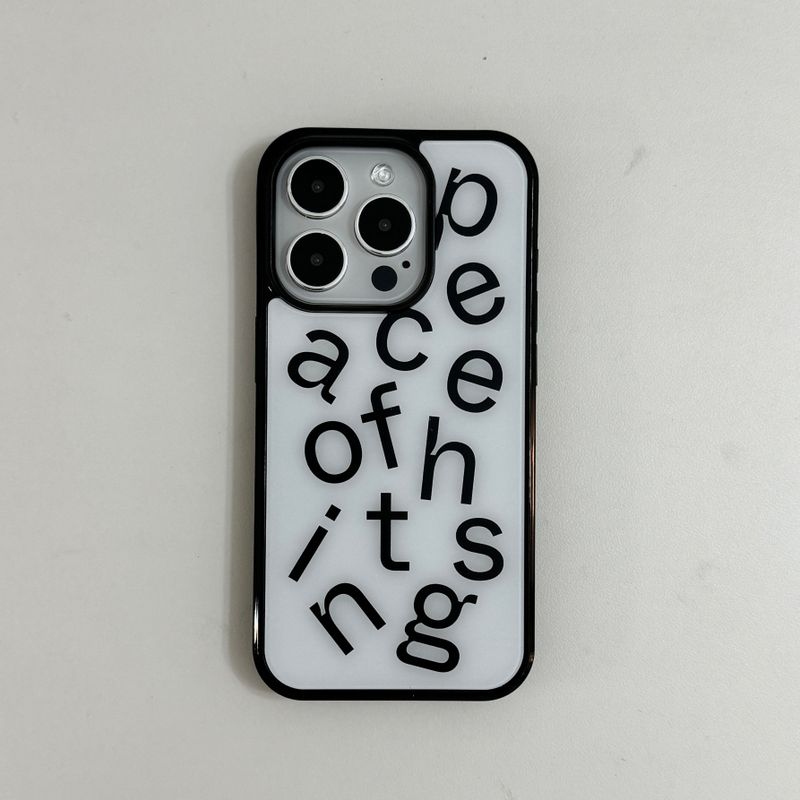 Glass bumper peace of things lettering white