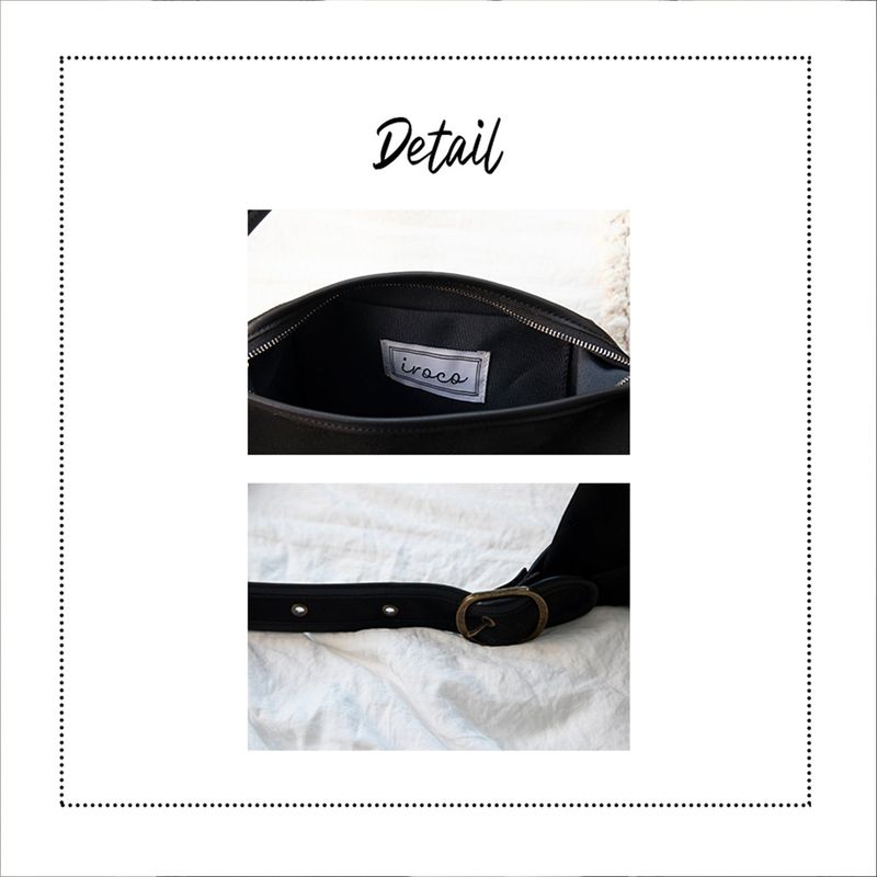 vintage belt suede bag_black