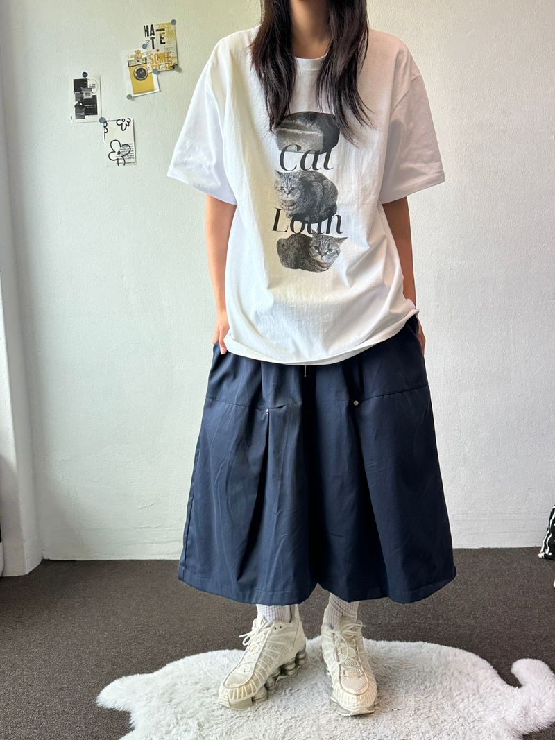 CCORTTI(コルッティ)の「Noah Cat Tattoo Print Oversized Black T-Shirt 4color(Tops)」