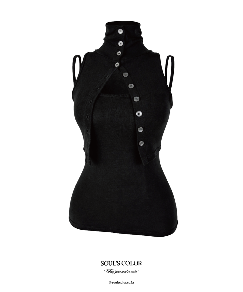 Velin Layered Button Top (2color)