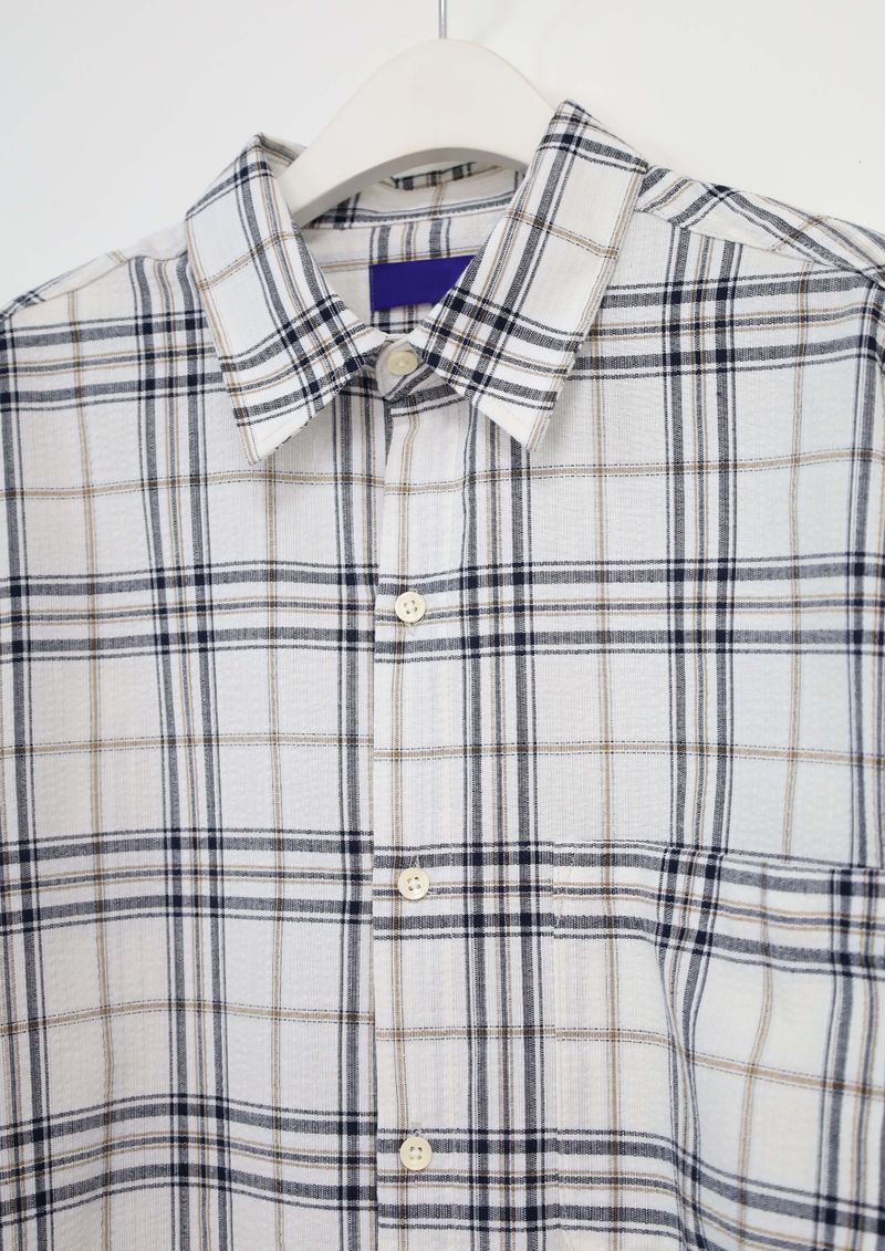(UNISEX)Nerdy Oversized Checkered Shirt