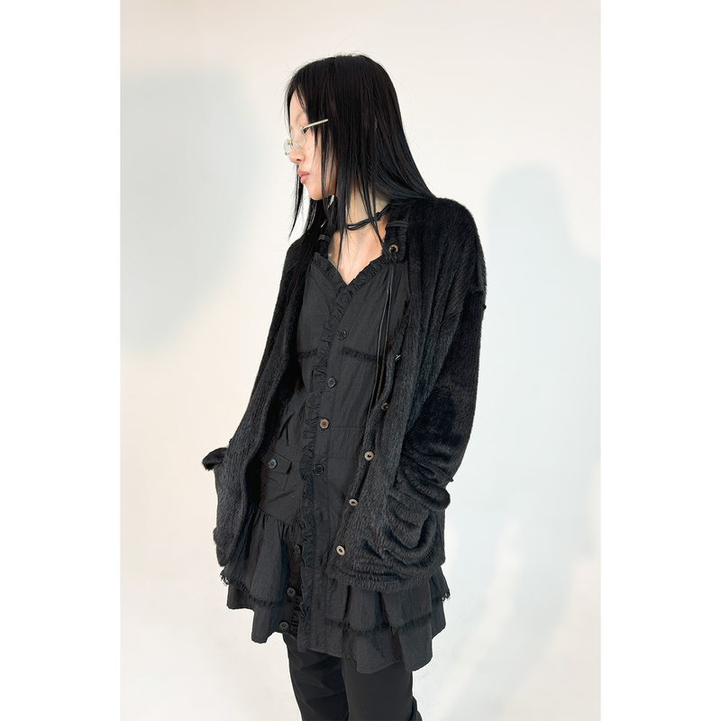 FAKE COLLAR CARDIGAN