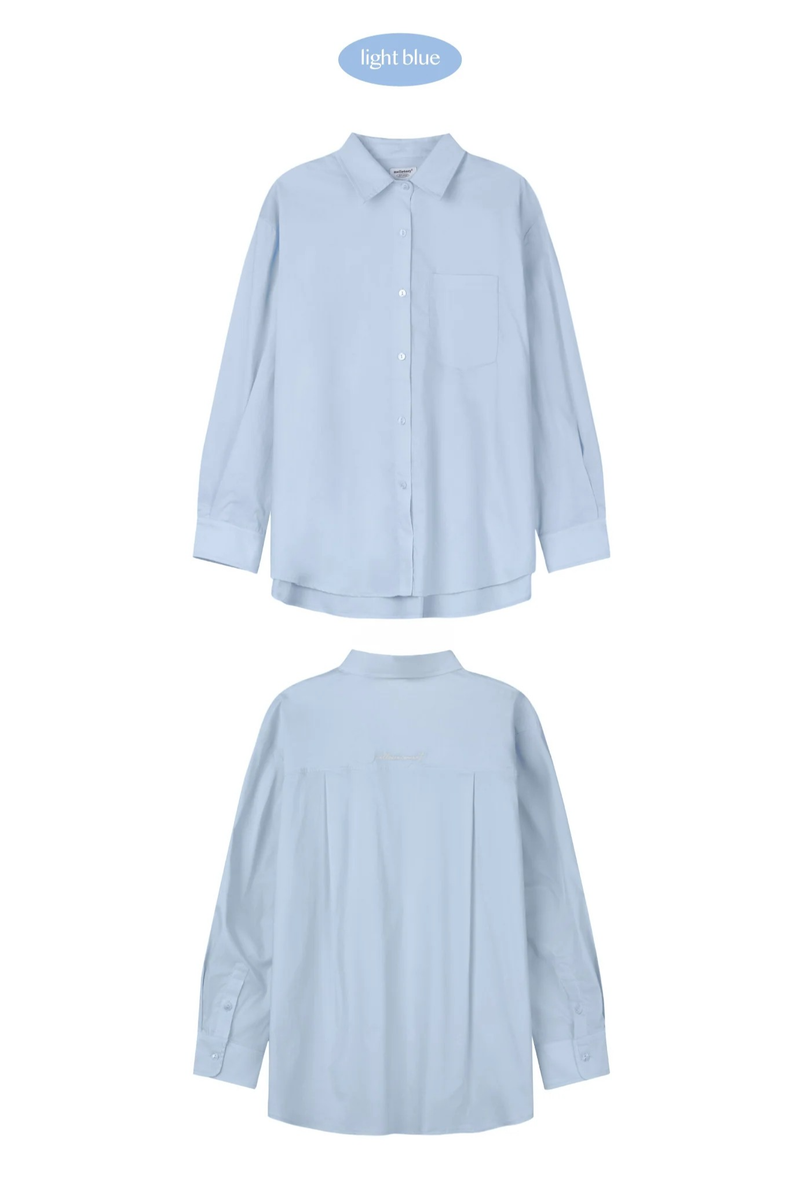  BASIC MELLOW EMBROIDERY SHIRT (LIGHT BLUE)