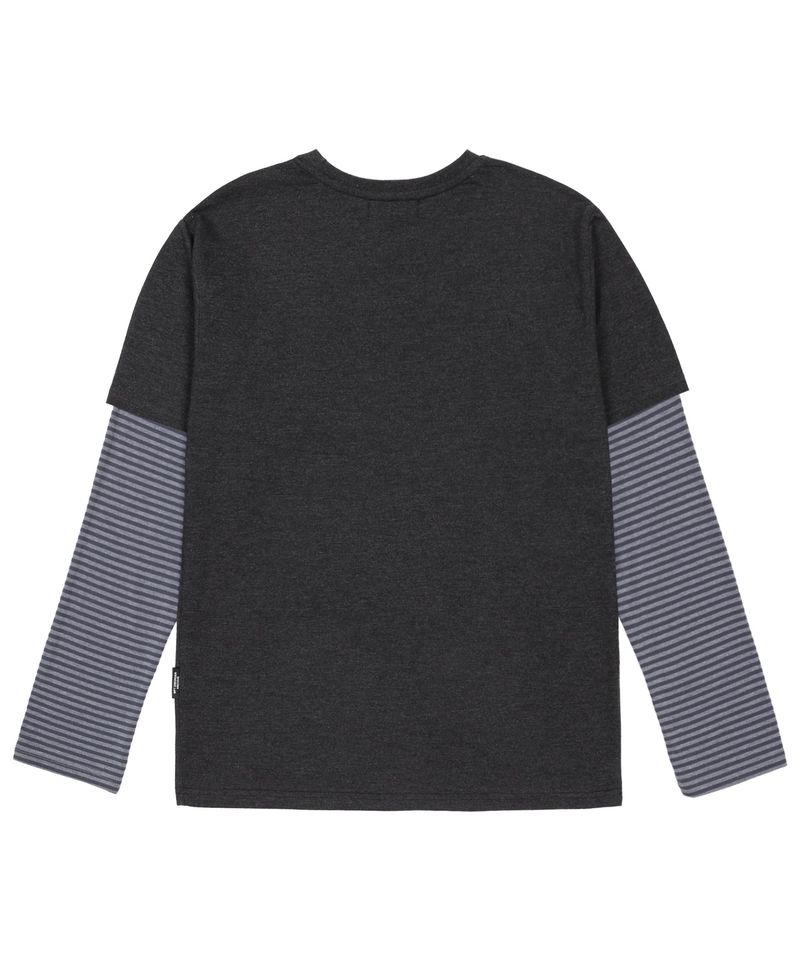  Layered Stripe T-Shirt Charcoal