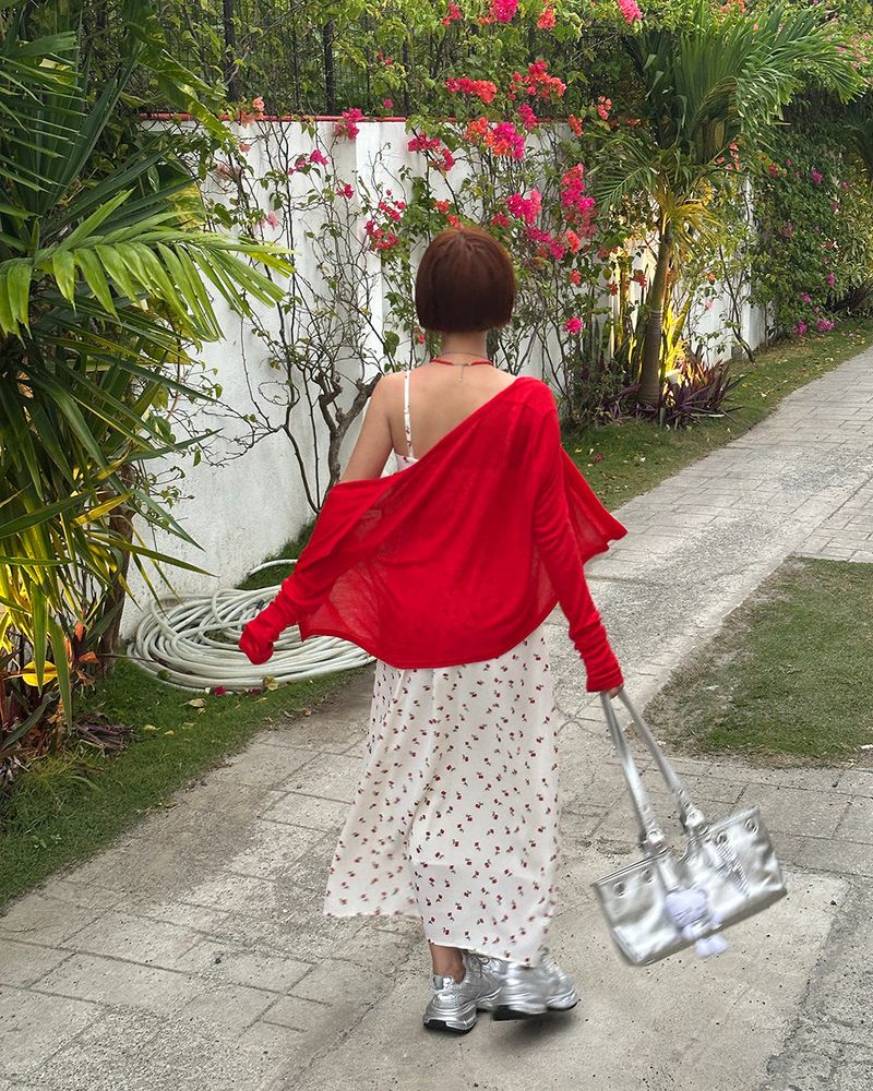 Cherry Flower Maxi Bustier Long Dress