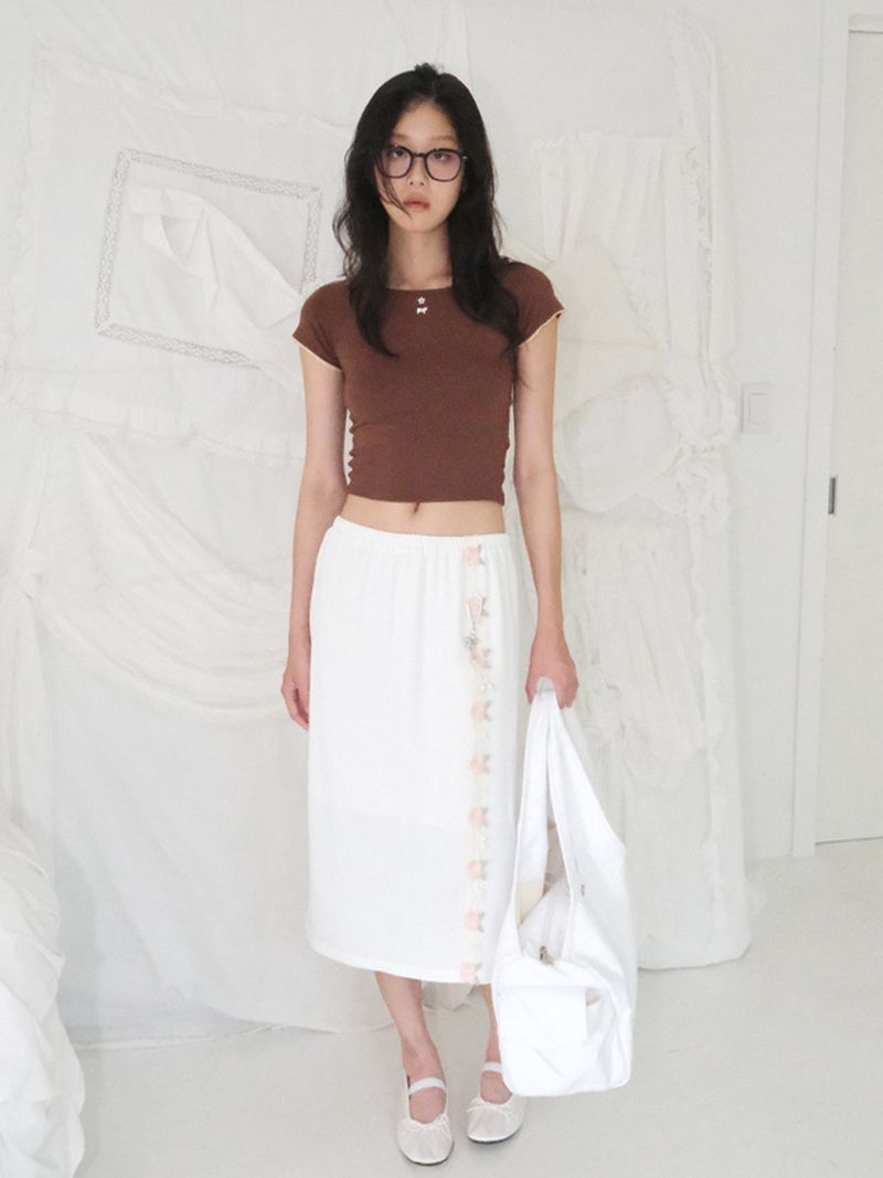 Kitten Crop Tee (Camel)