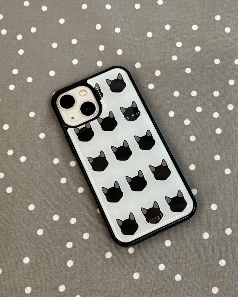 [MADE] yeowhi cat pattern epoxy bumper case_black&grey