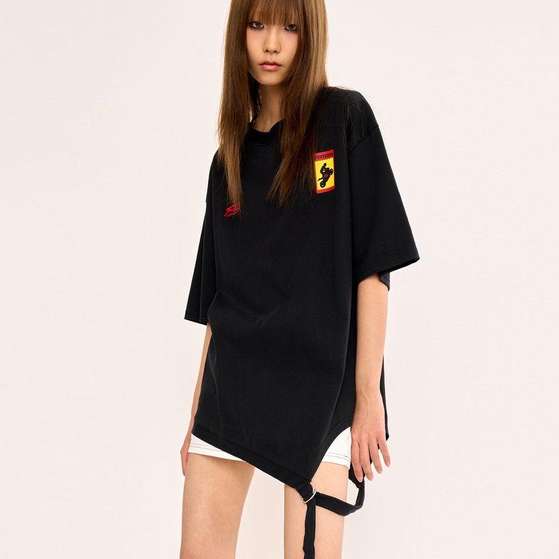 FANYOUNG（ファンヤング）の「Asymmetric Belt T Shirt - Black（Tops）」