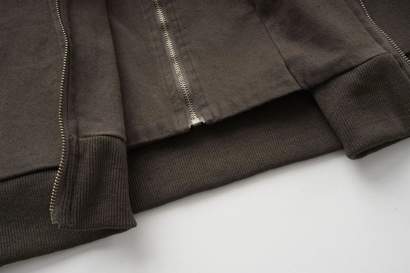 Brown Pocket High-Neck Zip-Up Jacket
