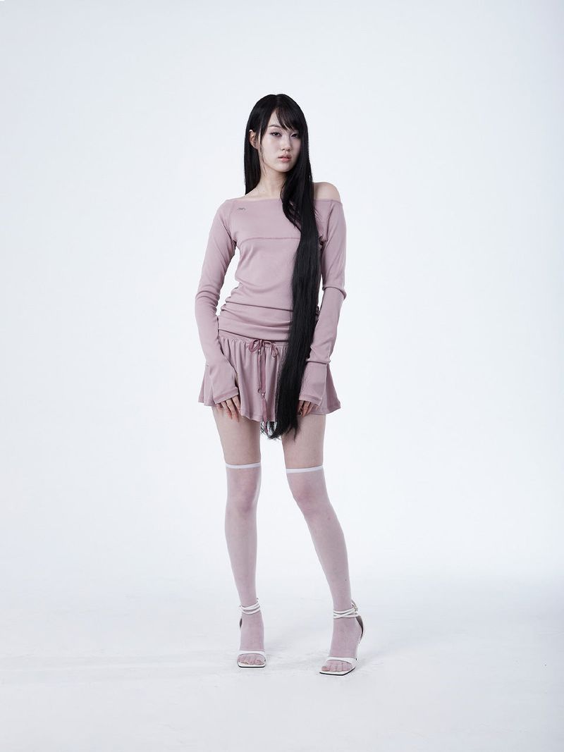 RAGLAN METAL LOGO DRESS [PINK]