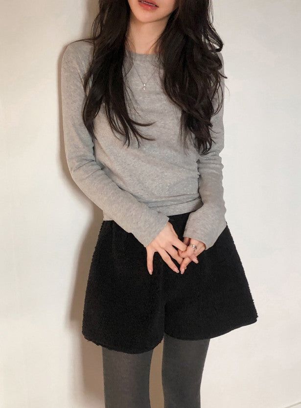 SHOPPERLAND(ショッパーランド)の「Peach Warm Basic Long Sleeve T-Shirt (6color)(Tops)」