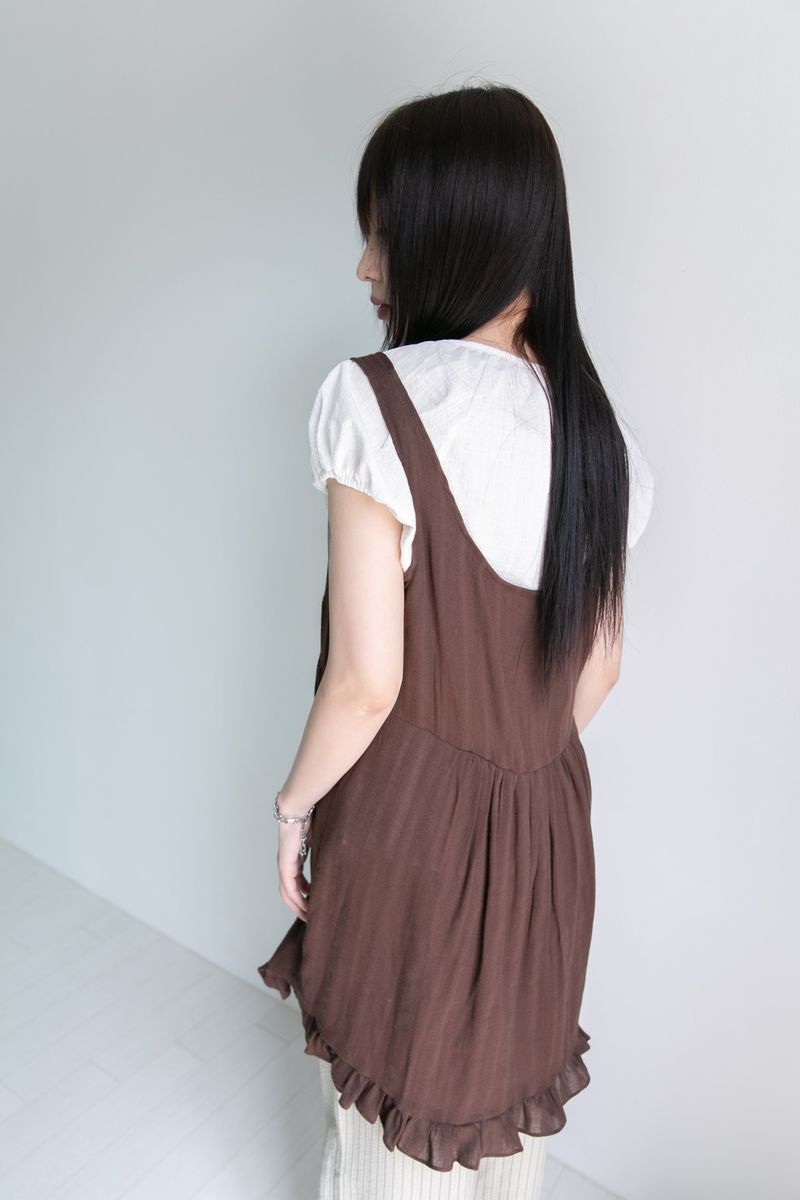 frill natural sleeveless ops(3colors)