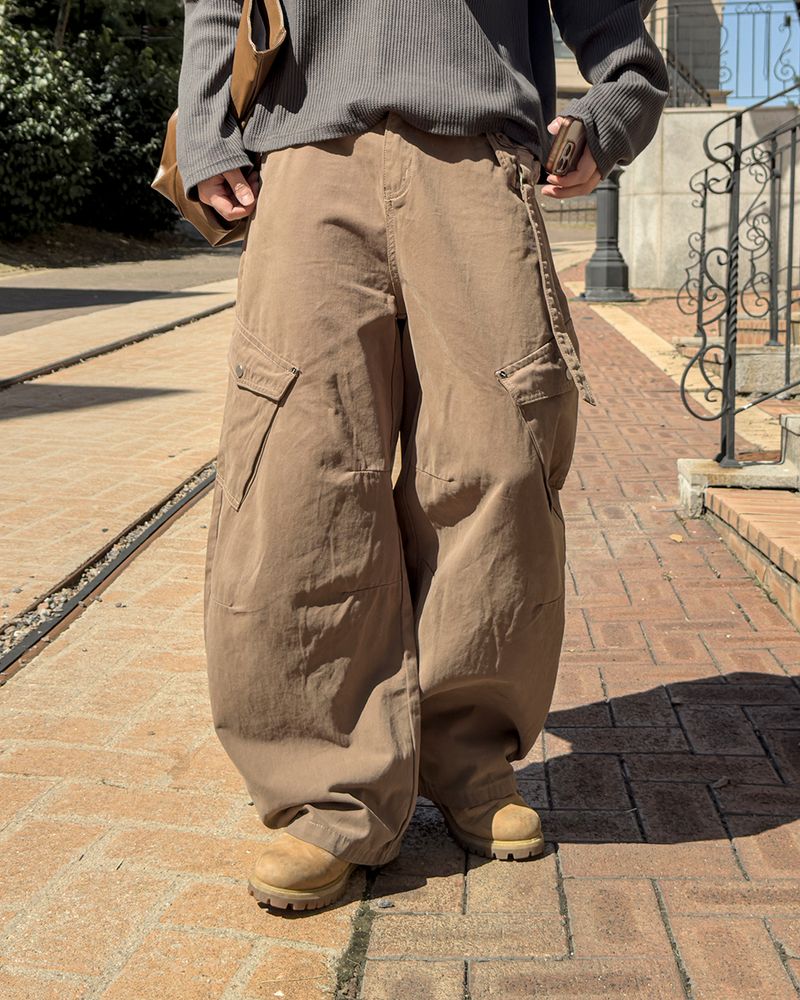 Rawden strap wide cargo pants