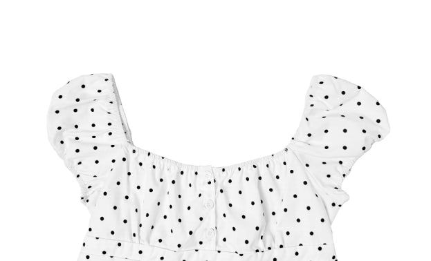 Ayu Dot Button Pintuck Blouse