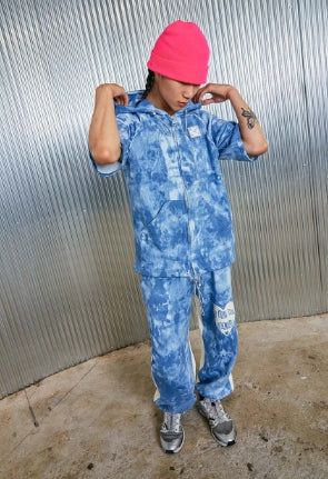 heart jogger pants_ light blue