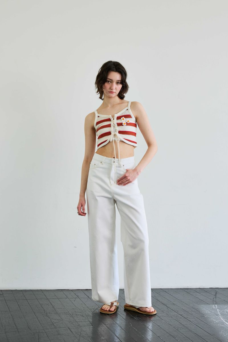 MIMI STRIPE SLEEVELESS / RED