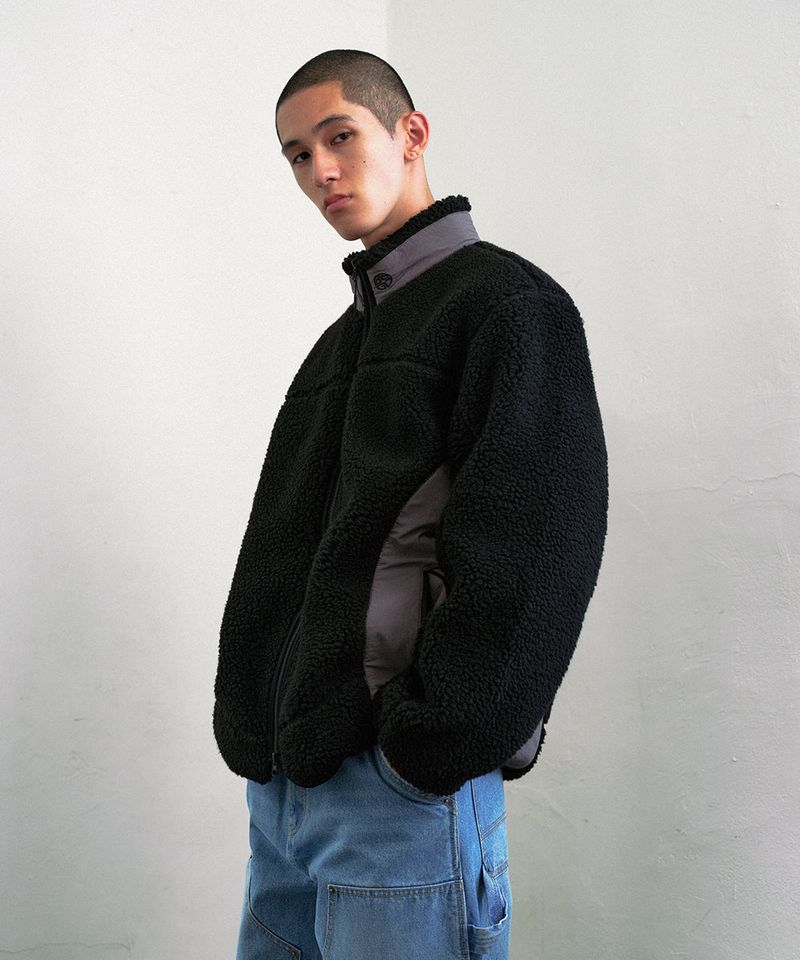 CURVED SHERPA FLEECE JACKET