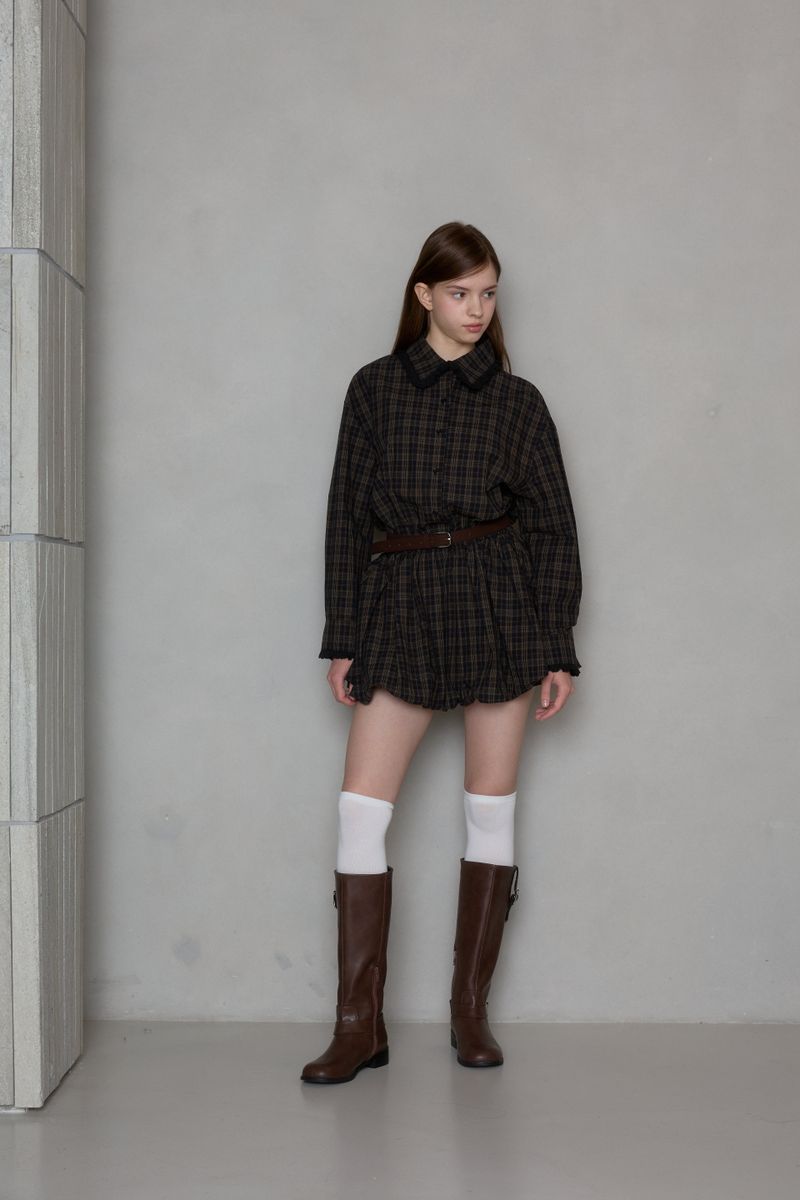 URBAN CHECK BALLOON DRESS