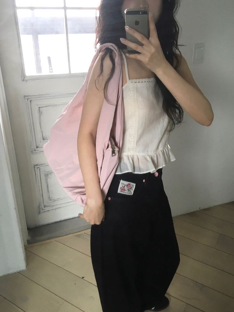 Nylon shoulder big bag