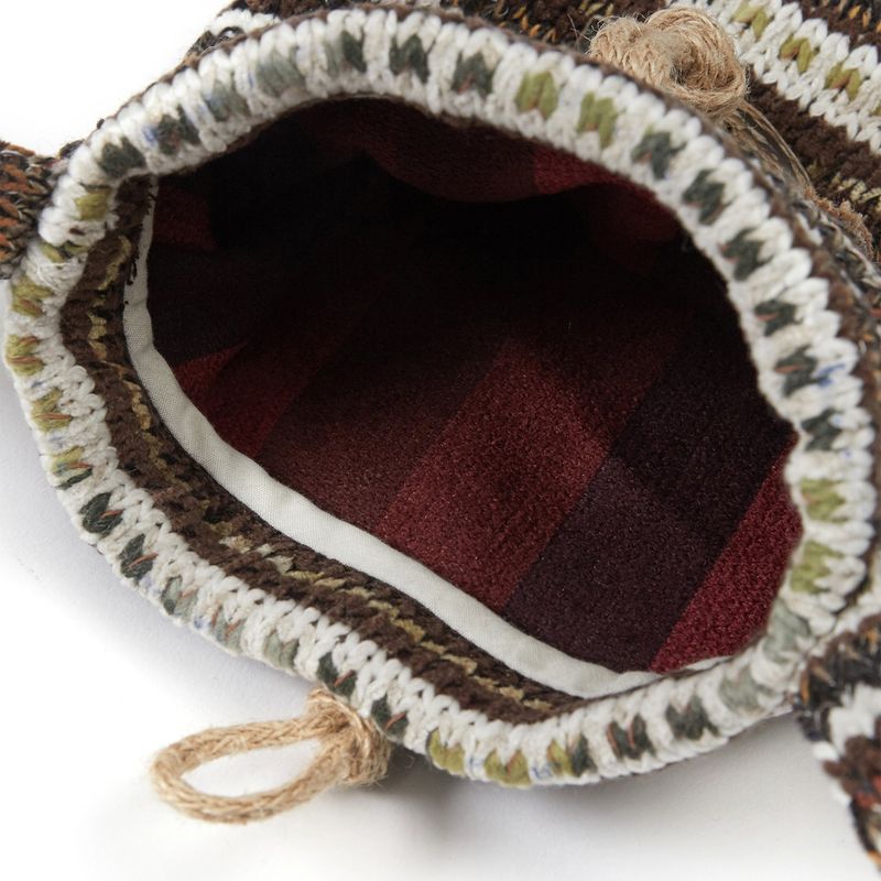 Knit sacoche bag / Brown