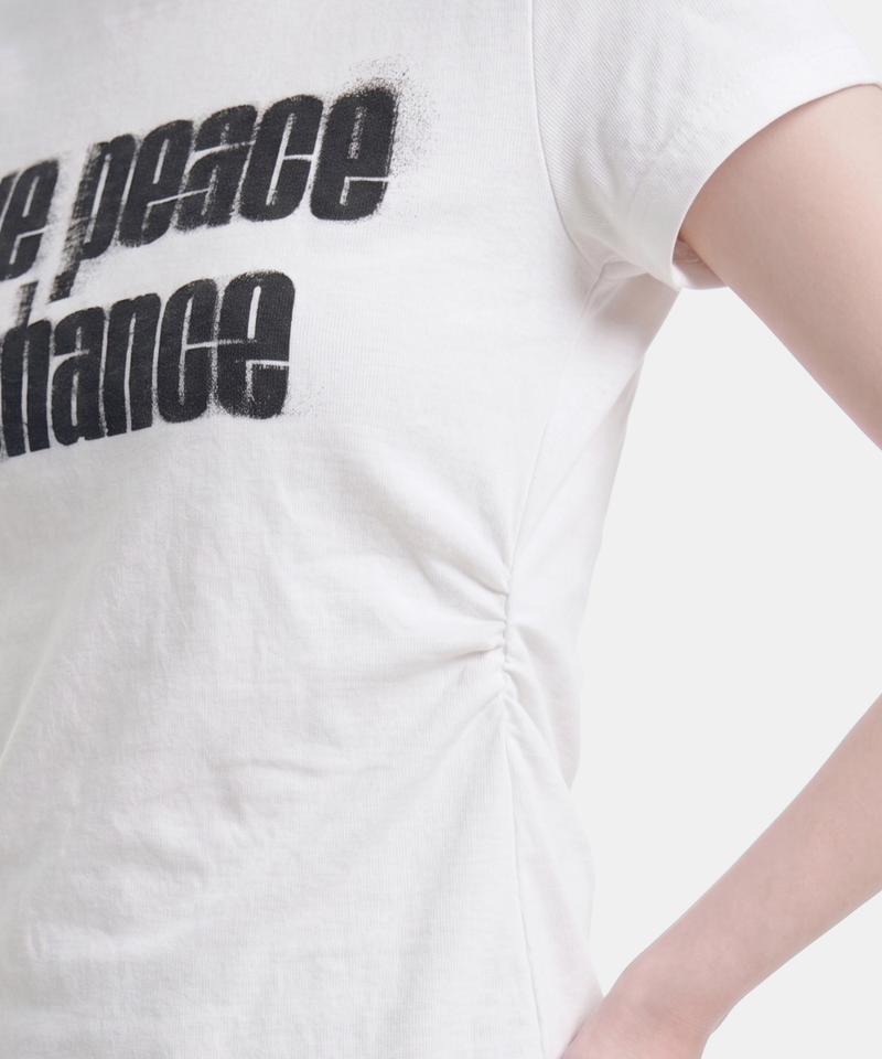 Tess Graphic Shirring Tee