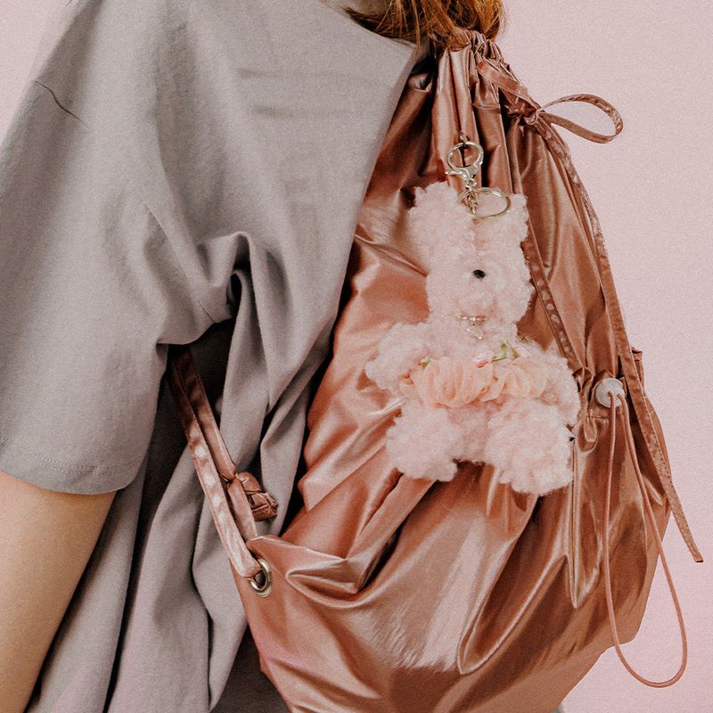 METALIC STRING BAG (DEEP PINK)