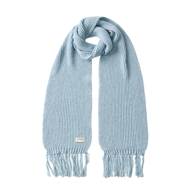 Rain Tassel Knit Muffler (Sky Blue)