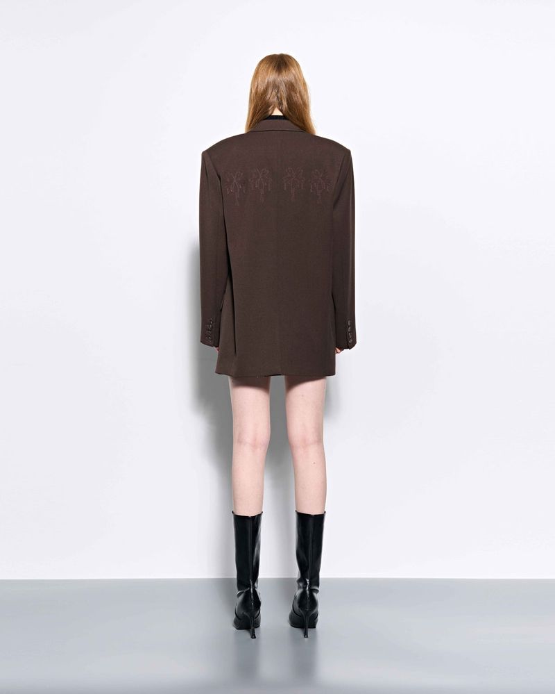 Back Patch Oversized Blazer _ Brown