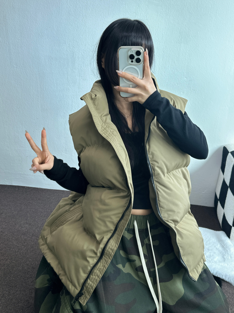 BIG WIDE OVER PADDING VEST🧡💛🖤 - 3 COLORS