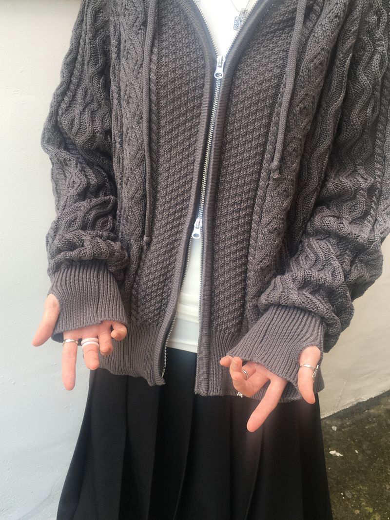 Two Way Cozy Textured Knit Hood