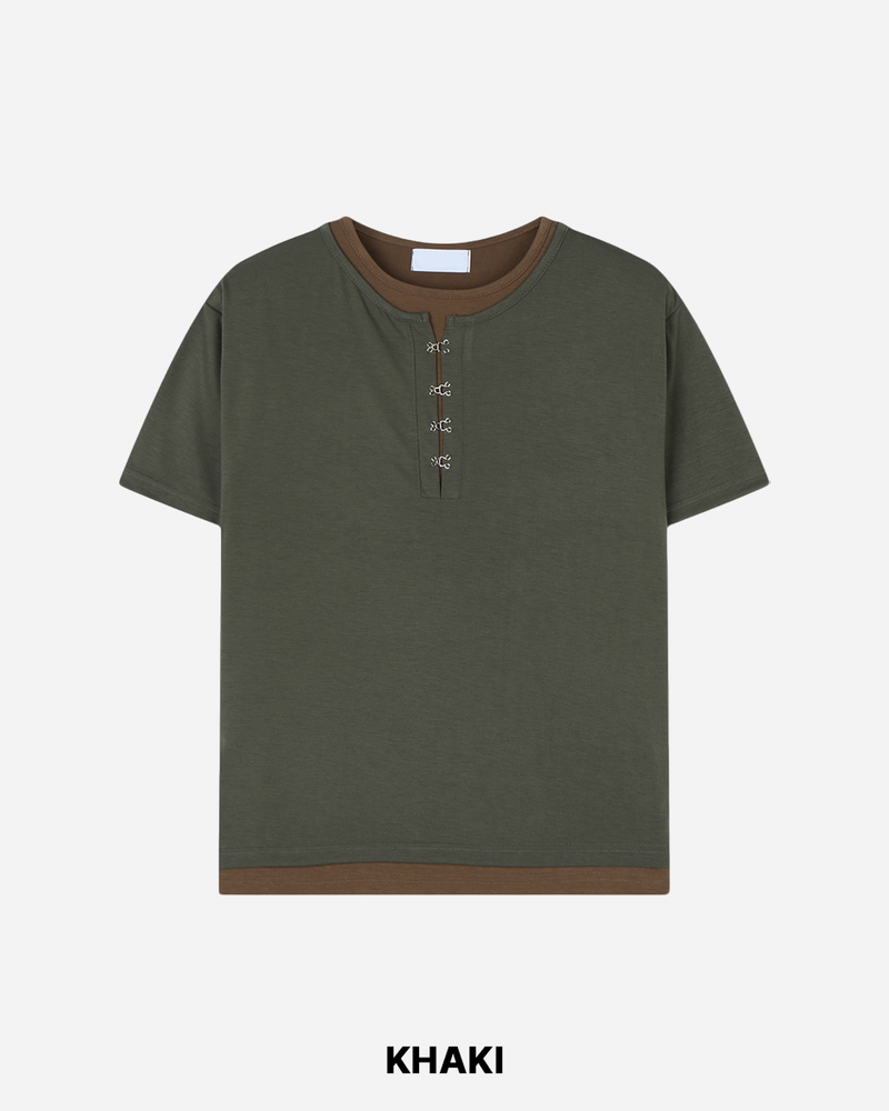 Clo Layered Buckle Short Sleeve T
