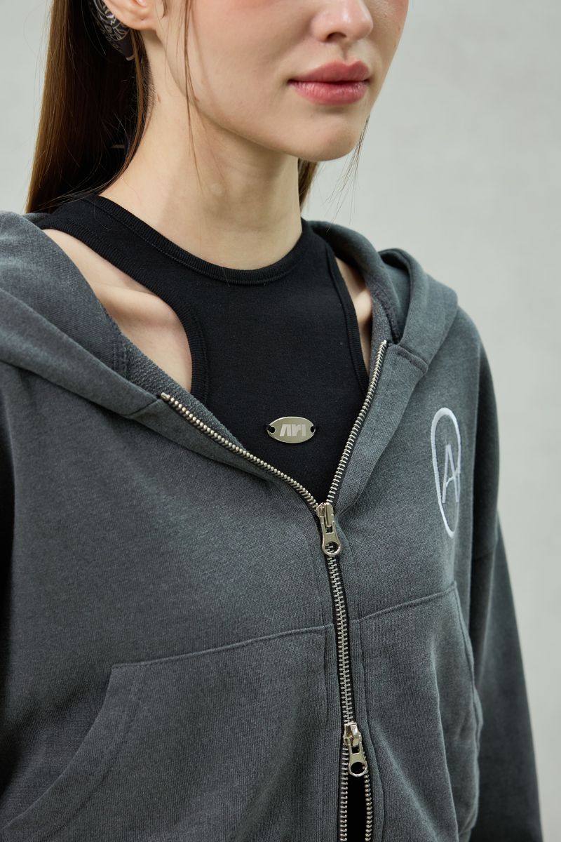 PITA HOOD ZIP-UP / CHARCOAL