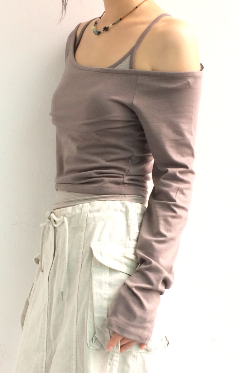 Striped mood layered t