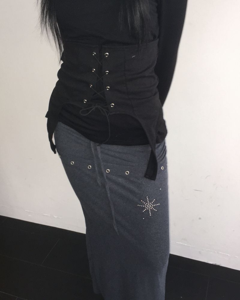 Layered stud long skirt