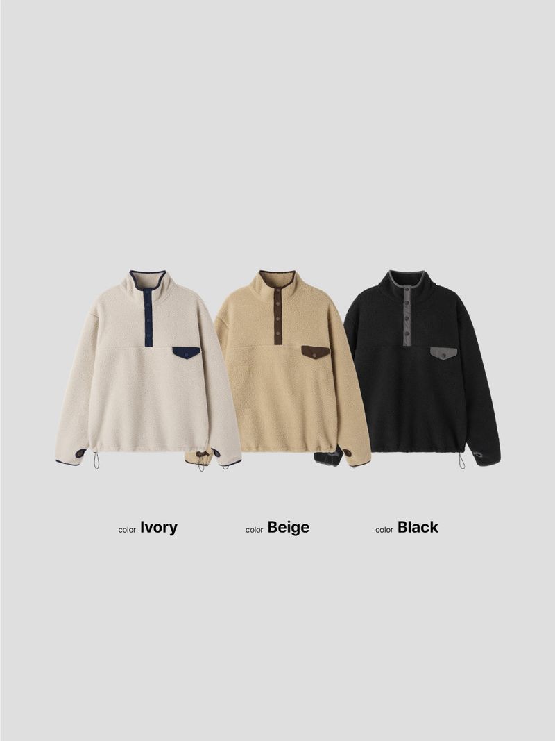 LMN Dumble Fleece Warmer Half-Snap Sweatshirt (3 colors)