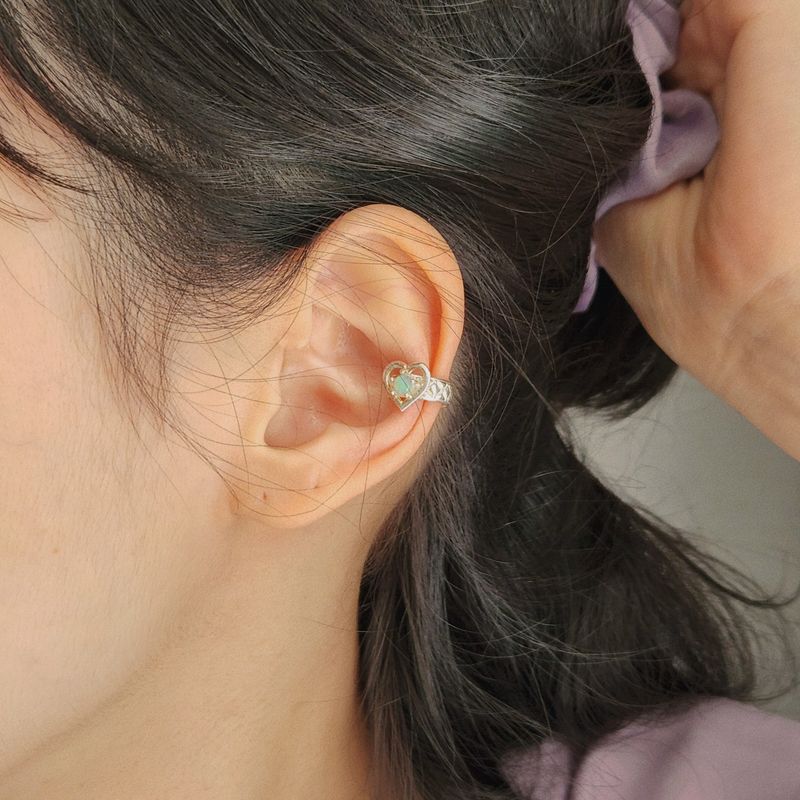 【MADE】 Heart quilting earcuff