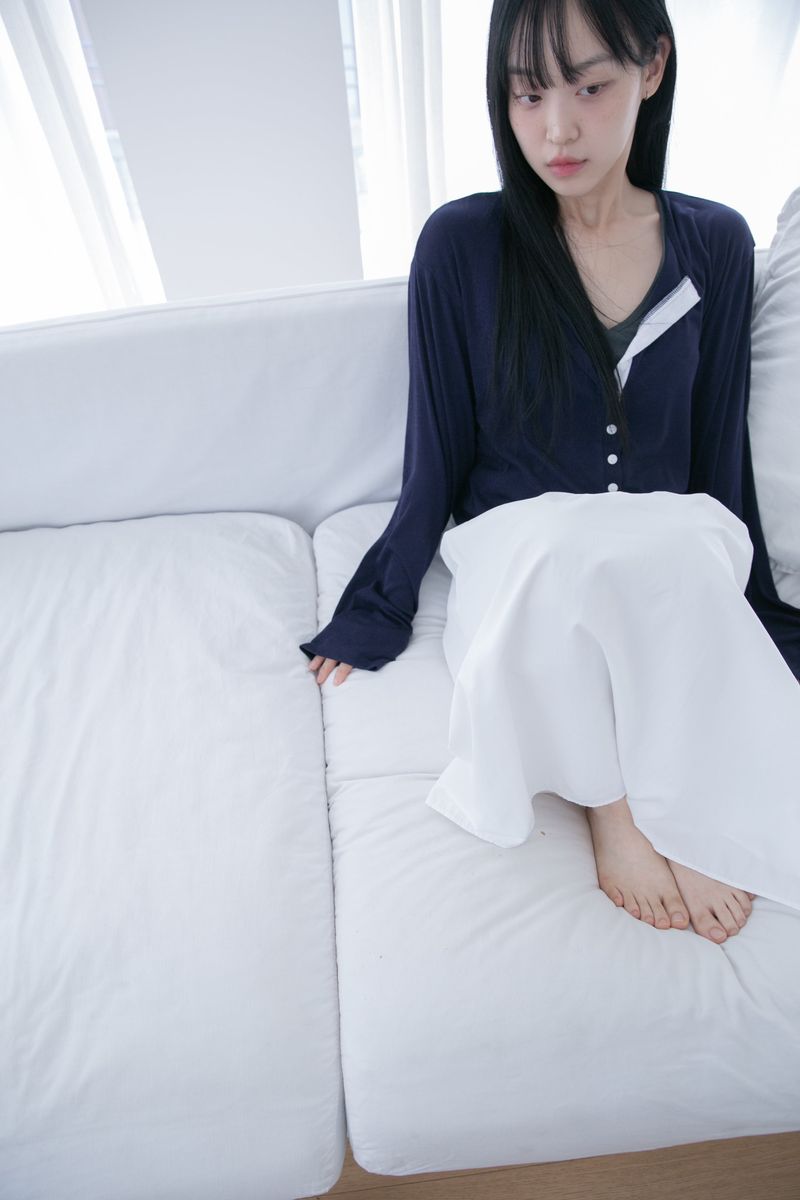 button line see-through loose top(4colors)