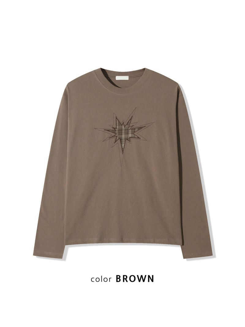 No.1366 check star patch T (3color)